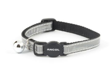 Ancol Gloss Reflective Cat Collar Silver x 3