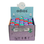 Adios Zero Plastic Poo Bags MIXED 50 x Rolls of / 750 x Bags CDU x 1