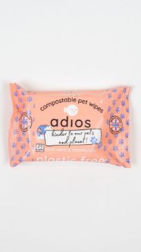 Adios Compostable 25 Pet Wipes x 1
