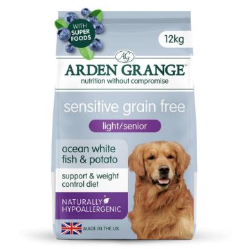 Arden Grange Light / Senior Dog Sensitive Ocean White Fish & Potato 12kg