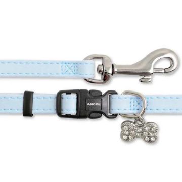 Ancol Small Bite Deluxe Collar & Lead Set Blue x 1