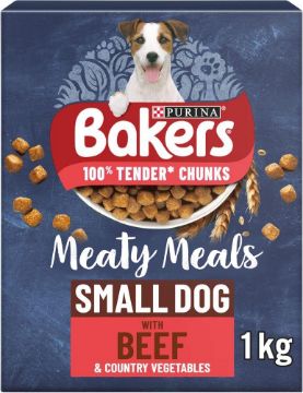 Bakers Complete Small Dog Meaty Meals Beef 1kg x 5