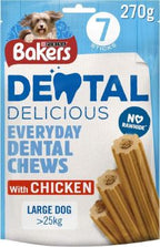 Bakers Dental Delicious Large 270g Chicken 7 Stick x 6