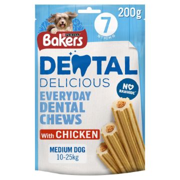 Bakers Dental Delicious Medium Chicken 6 x 200g (7 Stick)