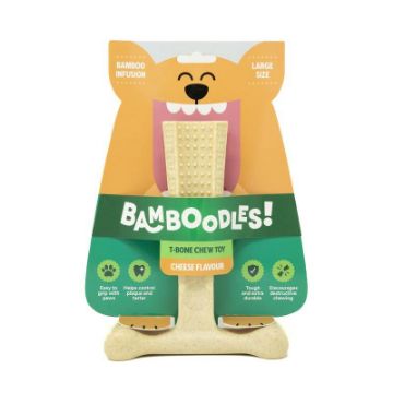 Bamboodles T-Bone Dog Chew Cheese Large 7.25" x 1
