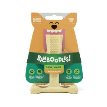 Bamboodles T-Bone Dog Chew Cheese Small 4" x 1