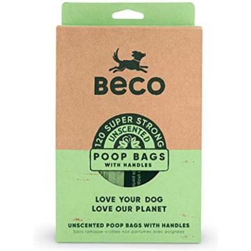 Beco Poop Bags Flat bags with Handles 120 Bags x 1