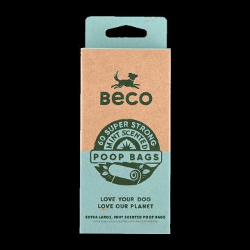 Beco Poop Bags Mint Scented 60 Bags (4 x 15 Bag Rolls) x 1