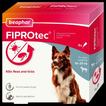 Beaphar FIPROtec Medium Dog Flea Drops 4 Tube x 1