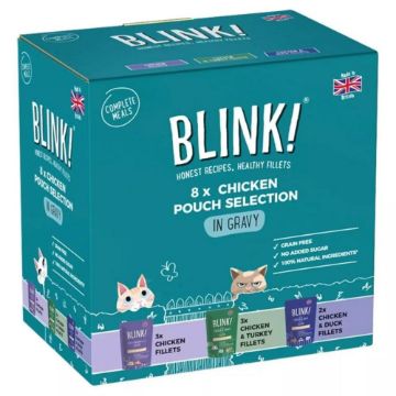 Blink! Cat Pouch Chicken in Gravy 85g 8pk x 3