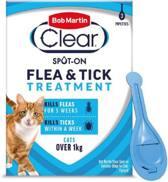 Bob Martin Clear Cat Spot On Flea Drops 3 Tube 50mg x 1