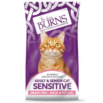 Burns Cat Adult & Senior Sensitive GRAIN FREE Duck & Potato 1.5kg x 1