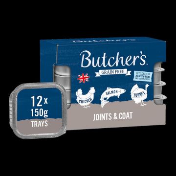 Butcher's Dog Foil Trays Joint & Coat 150g x 24