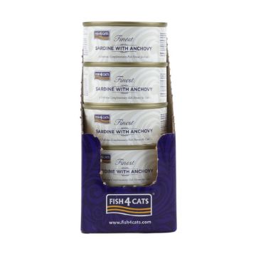 Fish4Cats Cans Sardine with Anchovy 70g x 10