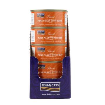 Fish4Cats Cans Tuna Fillet with Squid 70g x 10