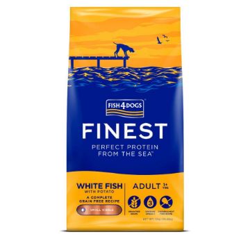 Fish4Dogs Finest Adult White Fish Small Kibble 12kg