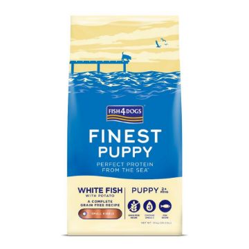 Fish4Dogs Finest Puppy White Fish Small Kibble 12kg