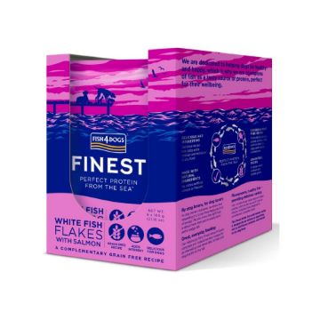 Fish4Dogs Finest White Fish Flakes with Salmon Pouch 100g 6pk x 1