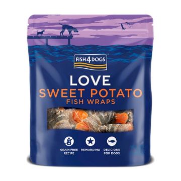 Fish4Dogs Love Sweet Potato Fish Wraps 100g x 10