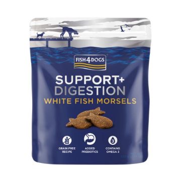 Fish4Dogs Support+ ADULT Digestion White Fish Morsels 225g x 8