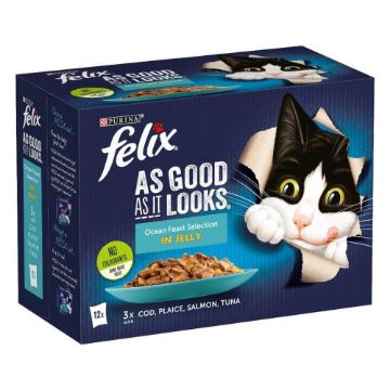 Felix AGAIL Cat Pouch Ocean Feast Selection Jelly 85g 12-Pack x 4