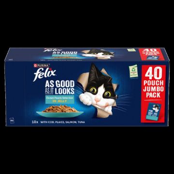 Felix AGAIL Cat Pouch Ocean Feast Selection Jelly 85g 40pk