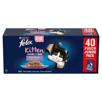 Felix AGAIL Kitten Pouch Mixed Selection Jelly 85g 40pk