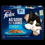 Felix AGAIL 7+ Senior Cat Pouch Fish in Jelly 85g 12-Pack x 4