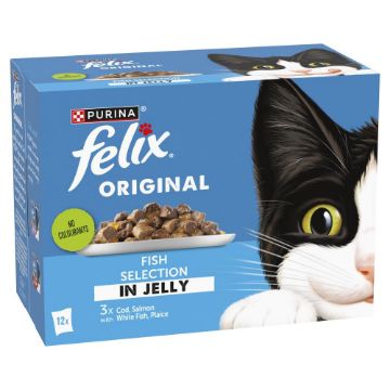 Felix Pouch Original Fish Selection in Jelly 85g 12-Pack x 4