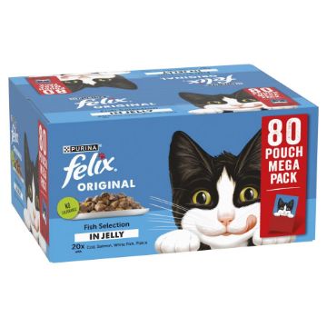 Felix Pouch Original Fish Selection in Jelly 85g 80pk