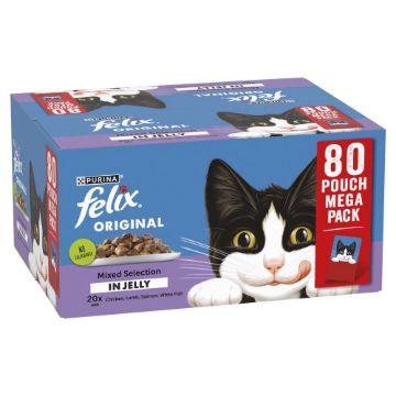 Felix Pouch Original Mixed Selection in Jelly 85g 80pk