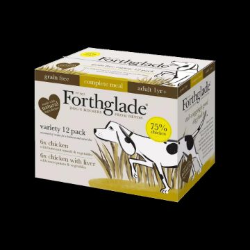 Forthglade Complete Grain Free Adult Variety Chicken/Chicken Liver 395g 12pk
