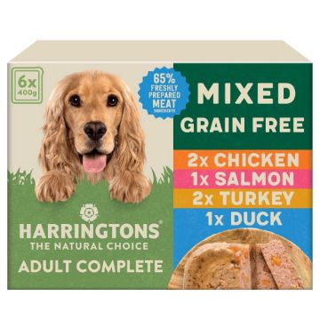 Harringtons Dog Tray Mixed 400g 6pk x 1