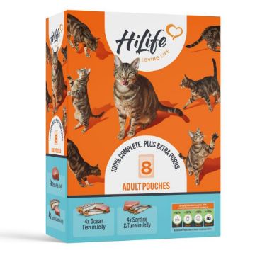 HiLife Cat Pouch Complete The Fishy One in Jelly 70g 8pk x 4