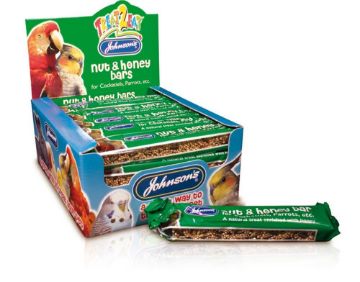 Johnson's Cockatiel & Parrot Nut & Honey Bars x 24