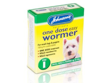 Johnson's One Dose Wormer (Size 1) Puppies & Small Dogs x 6