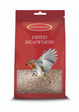 J&J Dried Mealworms 100g Bag x 12
