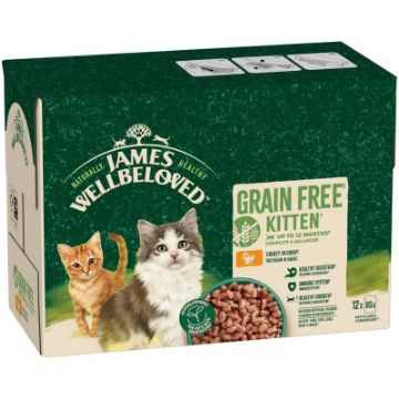 JWB Kitten Pouch Grain Free Turkey 85g x 12