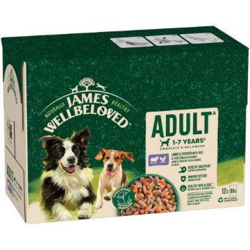 JWB Adult Dog Pouch Lamb & Chicken 90g 12pk x 1