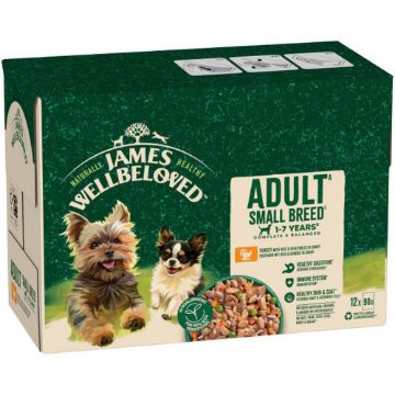 JWB Adult SMALL Dog Pouch Turkey 90g 12pk x 1