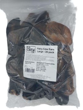 K9 Chew Co. Buffalo Ears with Hair x 20pk