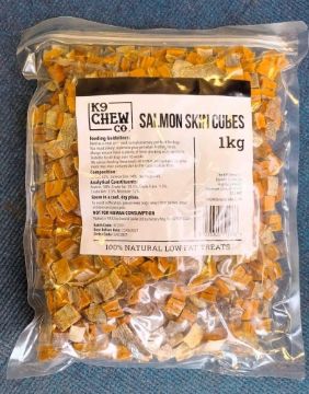 K9 Chew Co. Salmon Skin Cubes 1kg (approx 400pc)