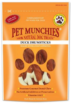 Pet Munchies Dog Treats Duck Drumsticks 100g x 8