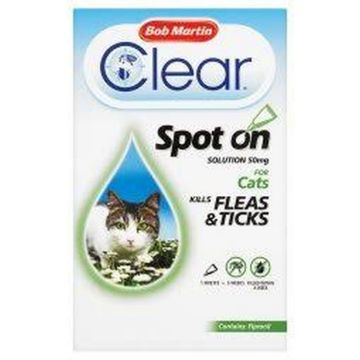 Bob Martin Flea-Clear Cat Spot On Flea Drops 1 Tube 100mg/ml x 1