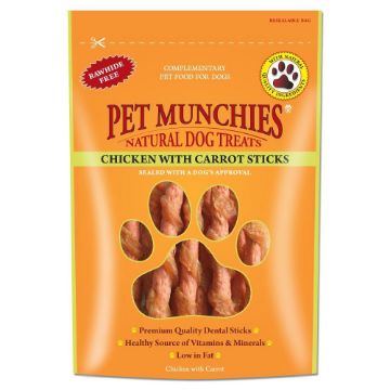 Pet Munchies Dog Treats Chicken with Carrot Sticks 80g x 8