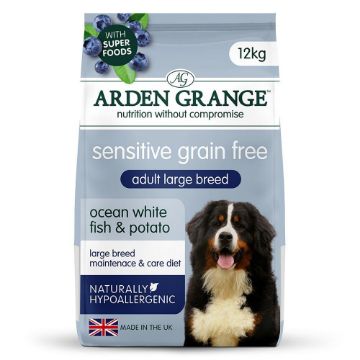 Arden Grange Adult Dog Large Breed Sensitive Ocean White Fish & Potato 12kg
