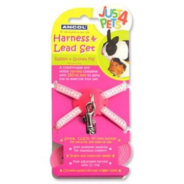 Ancol Rabbit Harness & Lead Set Pink x 1