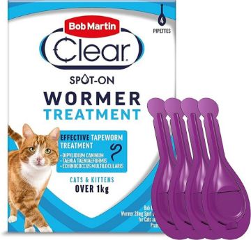 Bob Martin Clear Spot-On Cat Wormer 4 Tube x 1