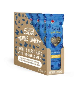 Excel Forage & Feast Hay Bar Cornflower 60g x 5