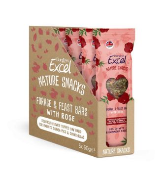 Excel Forage & Feast Hay Bar Rose 60g x 5